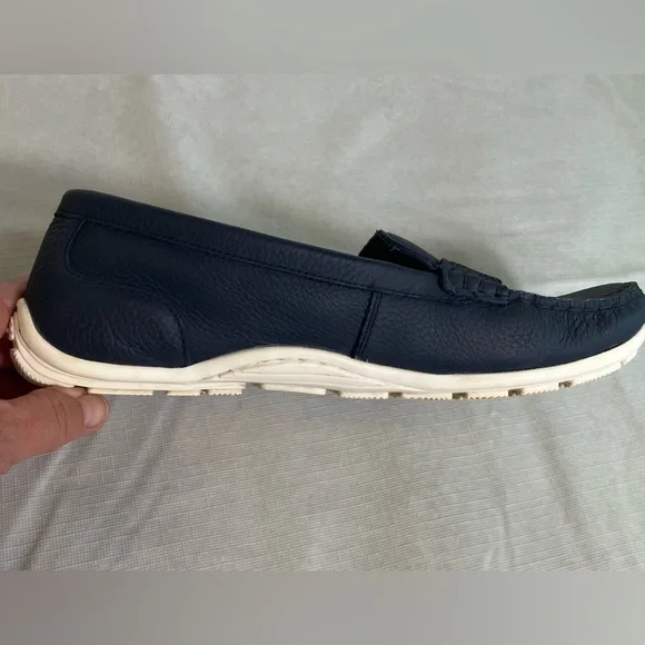 Clarks Dameo Vine Navy Blue Leather Penny Loafer Women Size 9M - Picture 8 of 16